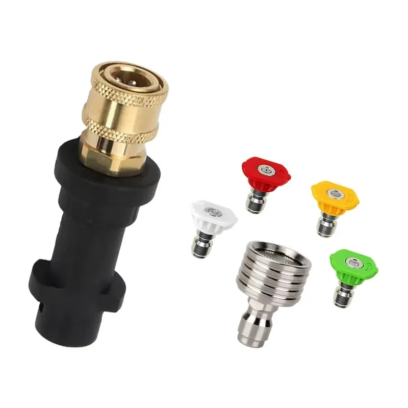 Karcher K2-K7 Pressure Washer Accessory Combo, Universal Quick Connect Adapter & Stainless Steel Nozzles