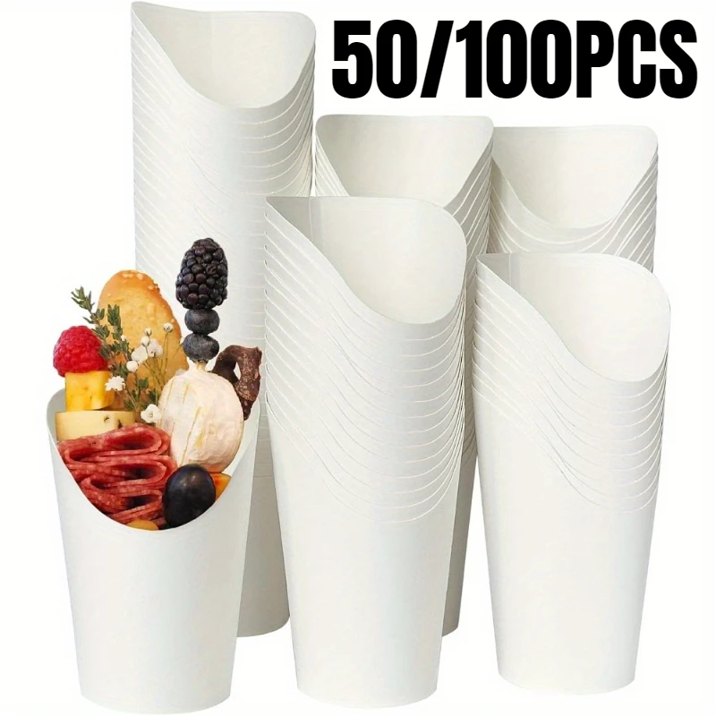 50/100 قطعة مائل الفم البطاطس الكؤوس المتاح وجبة خفيفة الهراء الحلوى رقاقة البطاطس صندوق DIY بها بنفسك الخبز حفلة عيد ميلاد لوازم الديكور