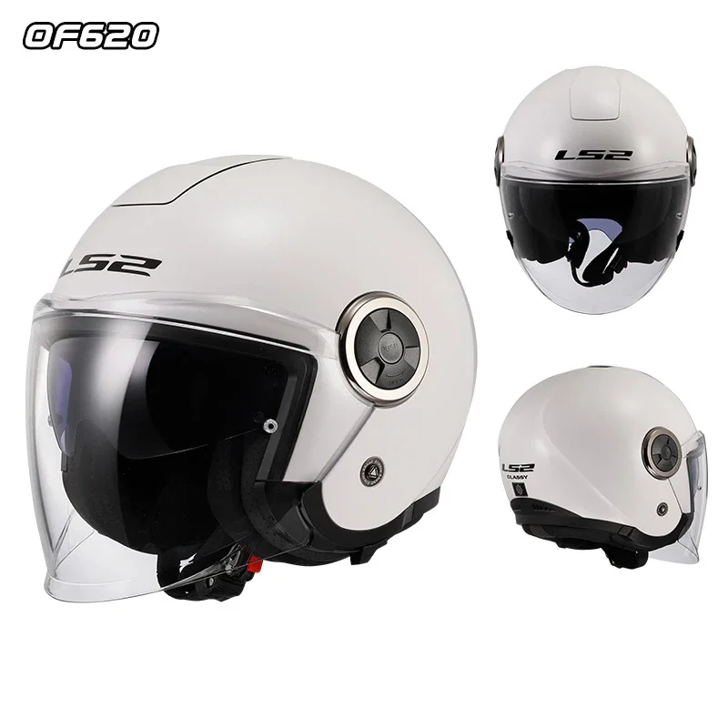 2025 LS2 OF620 كلاسيك التوأم أقنعة مفتوحة الوجه الخوذ دراجة نارية رجل حجم كبير دراجة كهربائية سكوتر دراجة نارية خوذات السلامة #4