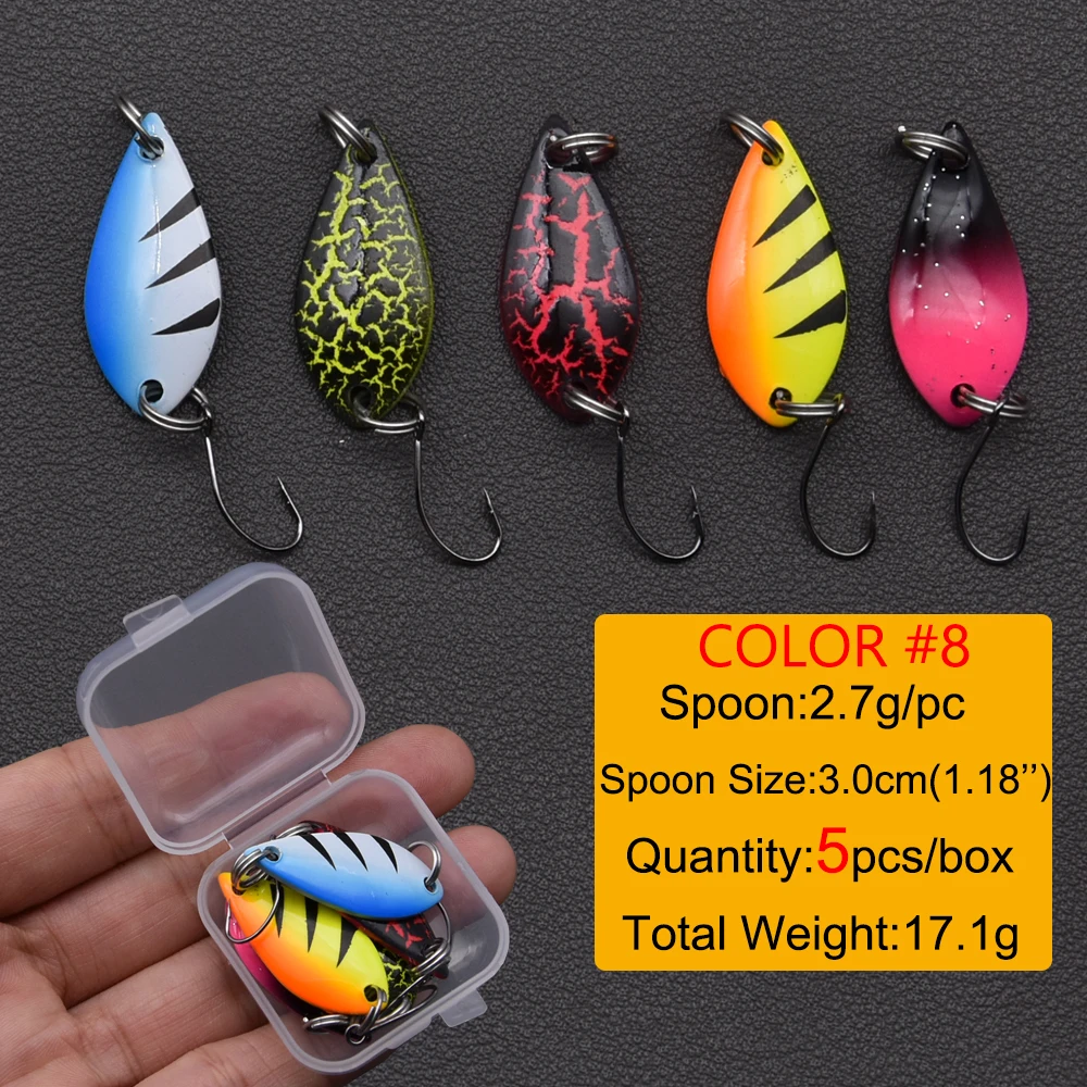 MrLurion 2,5 g 3,5 g 4 g 5 g Metall-Angel-Hartlöffel-Spinner-Köder, Wobbler-Köder, Angelköder für Forellen, Hecht und Bluegill