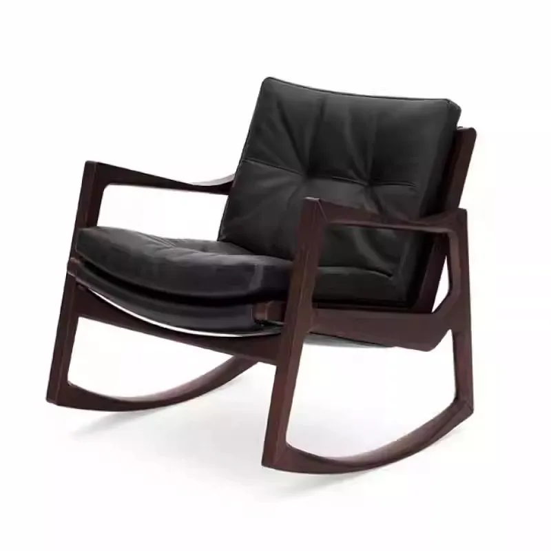 Balcony Rocking Chair Home Solid Wood Designer Living Room Sofa Rocking Chair