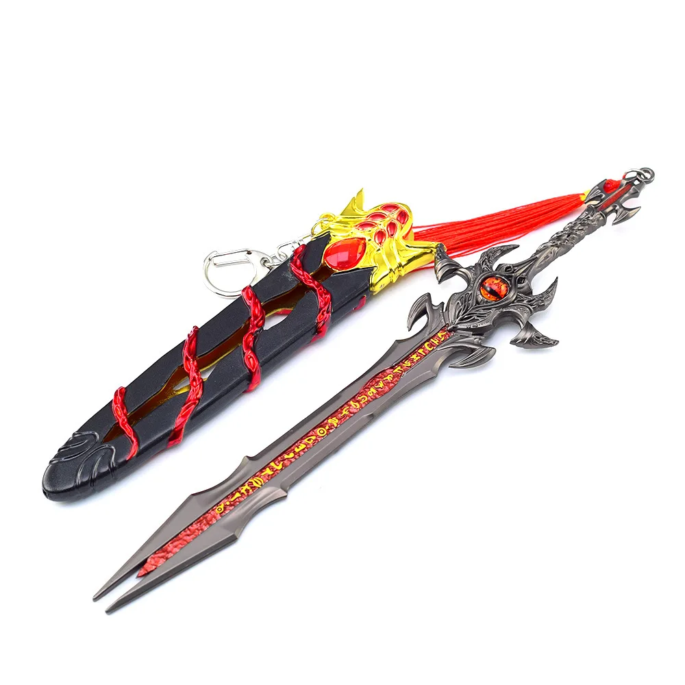 22CM Soul Land Chinese Amine Periphery Xiu Luo Divine Sword Tang San Weapon Full Metal Craft Model with Sheath Collectible Toy