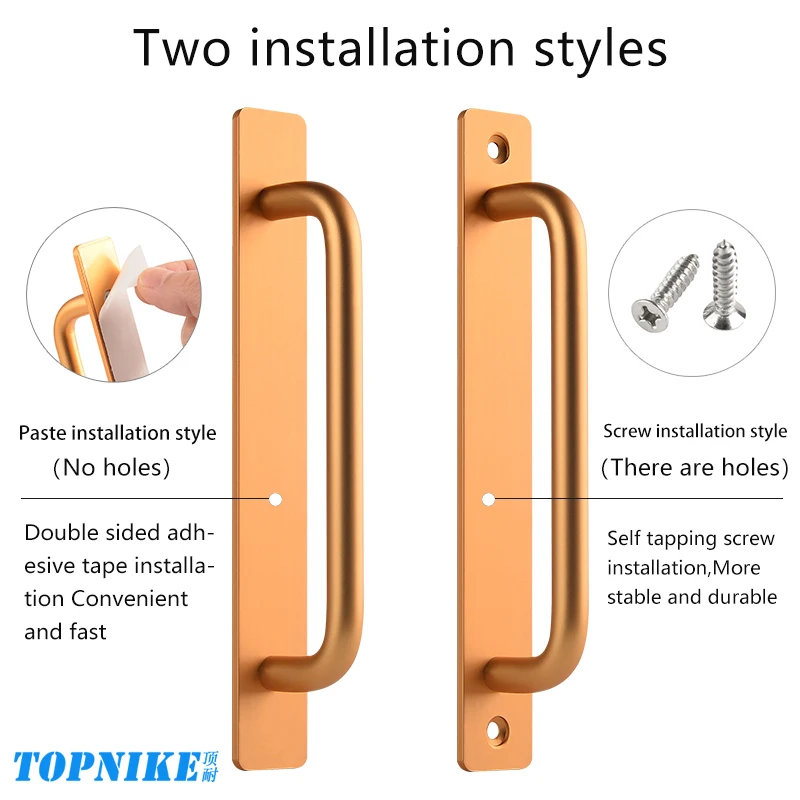 Self-Adhesive Door Handles Punch-Free Handle Stick On Kitchen Drawer Handles Sliding Closet Door Pull No Drill Peel And Stick