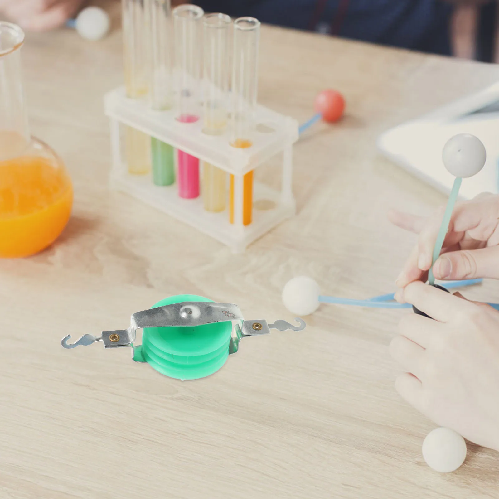 4Pcs Mechanics Classroom Pulley Set 4 Inch Plastic Blocks for Physics Lab Student Science Experiments Single Pulley Block