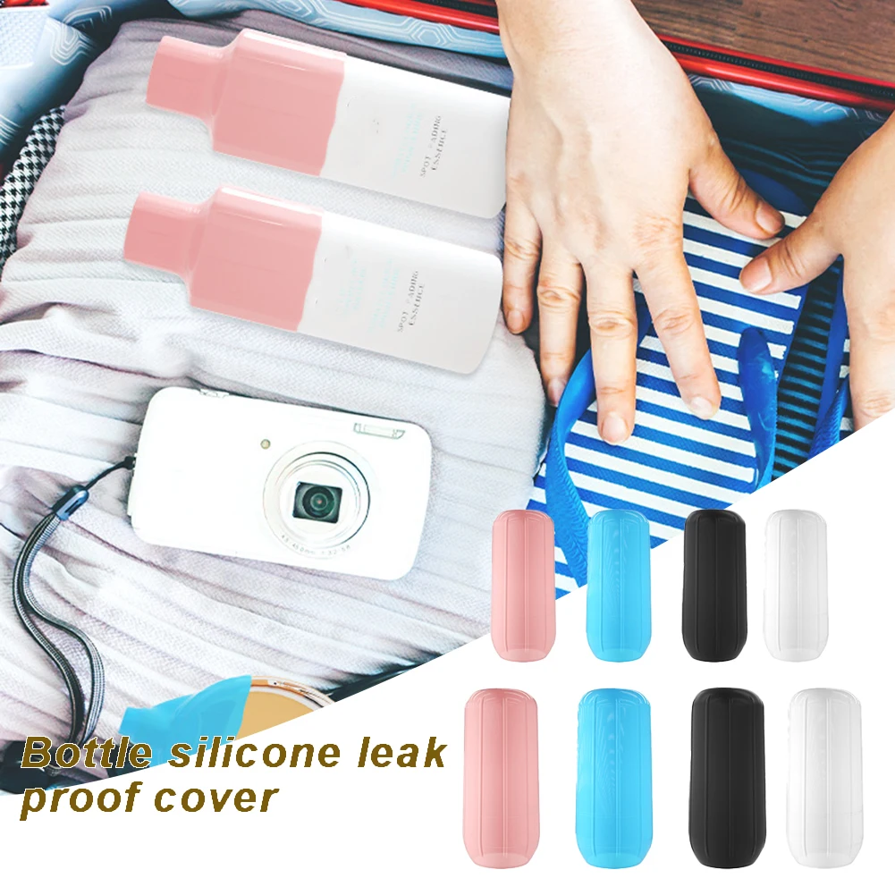 8pcs Silicone Refillable Bottles Protective Cover Stretchable 22cm Outdoor Travel Shampoo Shower Gel Leak-Proof Protective Cover