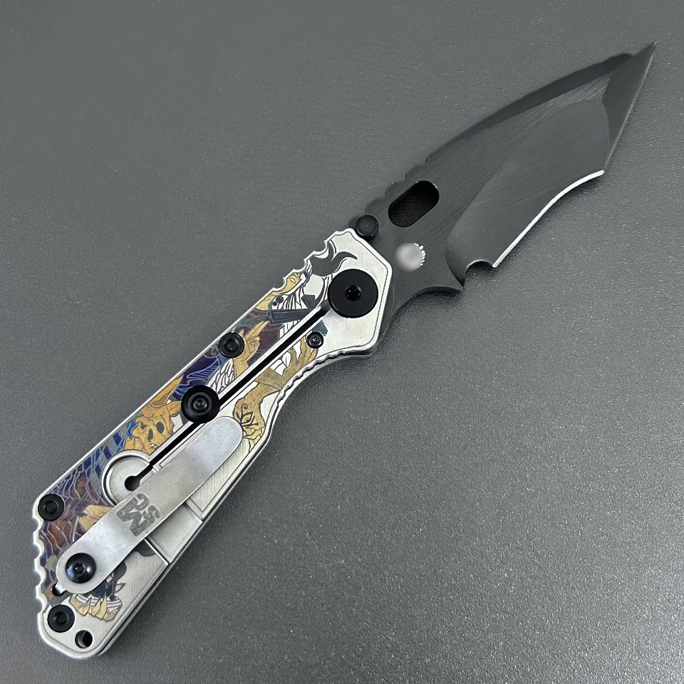 Pharaoh SNG Custom Folding Knife M390 DLC Coated Blade Titanium Laser Engraved Handle Camping Portable EDC Pocket Knife