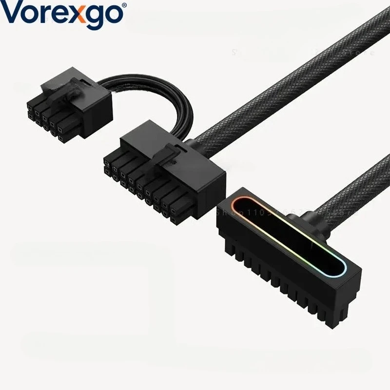 Side Out 24PIN 90 Degree Elbow Motherboard Cable ARGB Sync One Line Power Connector