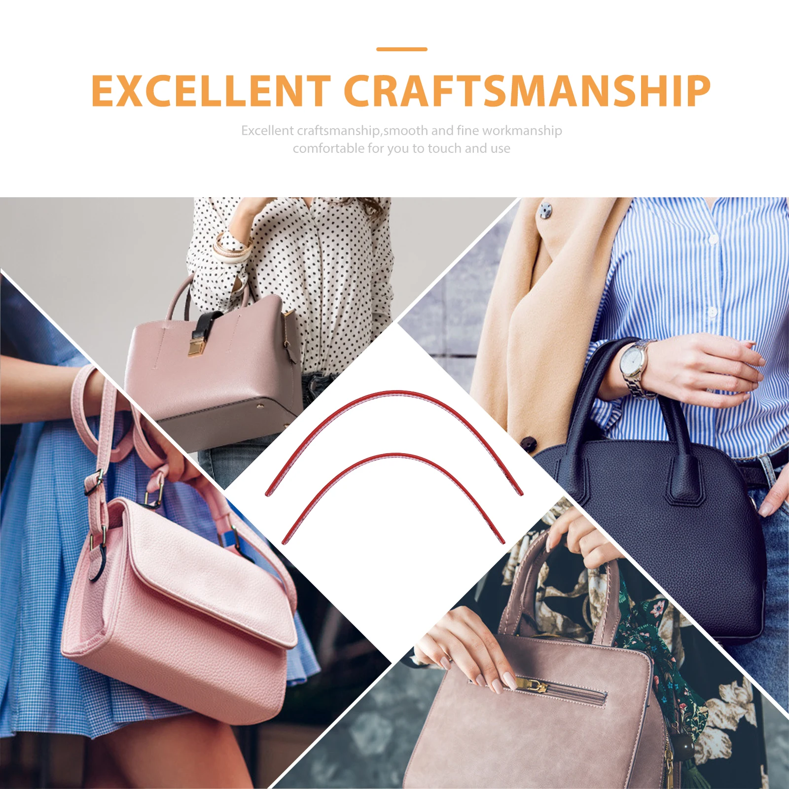 

1Pair Handbag Handle Strap 30cm Durable PU Replacement DIY Bag Accessory Shoulder Strap Bag Supplies Repair