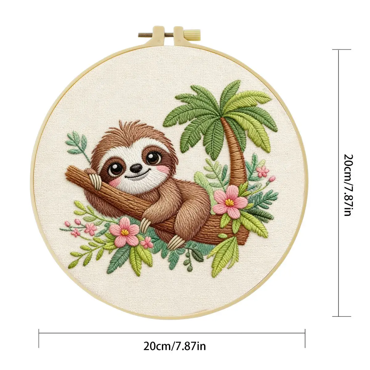 1 Stück 20X20CM/15X15CM 7,87/6,3 Zoll Koala Stickerei Starter-Kit DIY-Kit DIY-Stickerei-Set Handarbeiten Nadelkunst Nähkunst – Detail 3