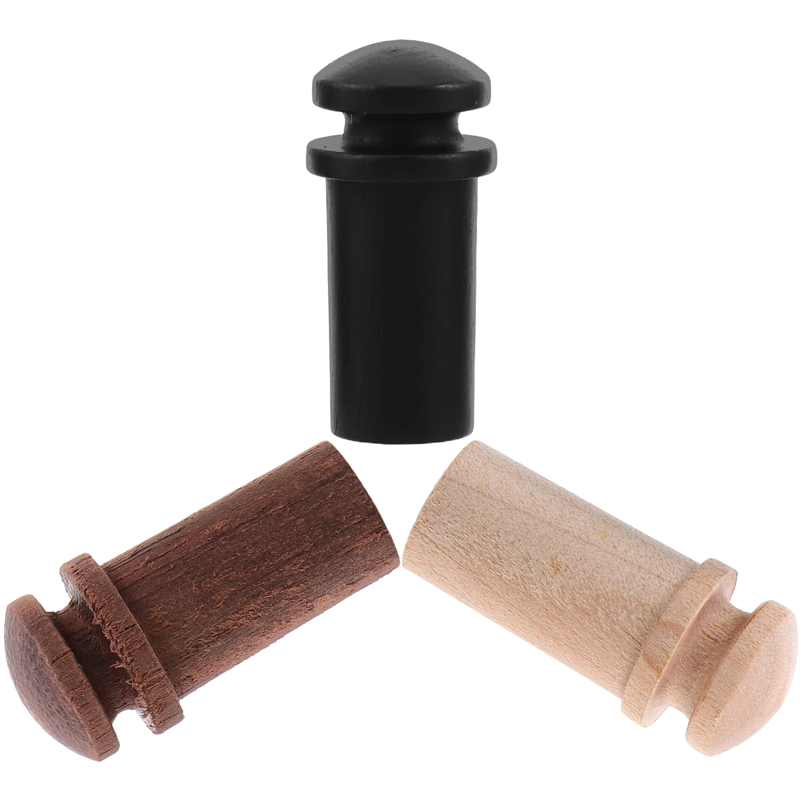 3개 우드 엔드 핀 로즈우드 메이플 에보니 12mm 스트랩 잠금 버튼, 어쿠스틱/일렉트릭 베이스/우쿨렐레용 미끄럼 방지 내구성 기타 부품