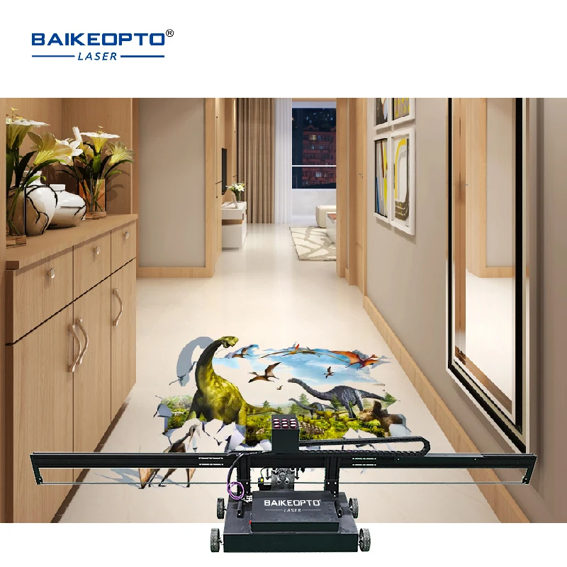 Double DX10 Five Color CMYK+W UV Vertical Inkjet Ground Printer robot and 3d Floor Printer Machine