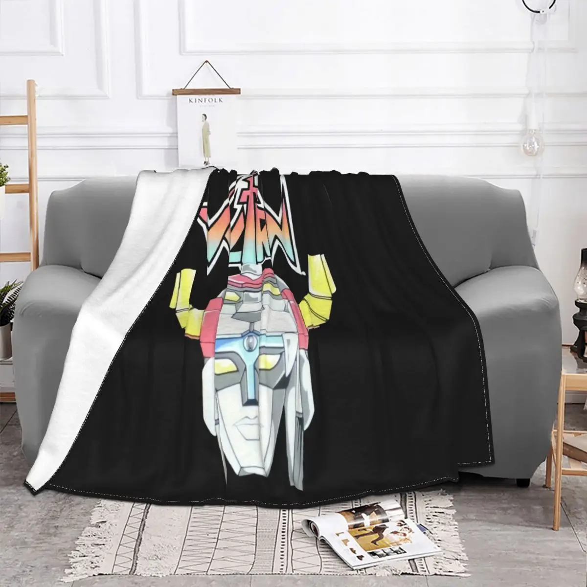 Voltron Cartoon Retro Swea Mens Black Retro Tv Show Mens Adult Women Men Throw Blanket