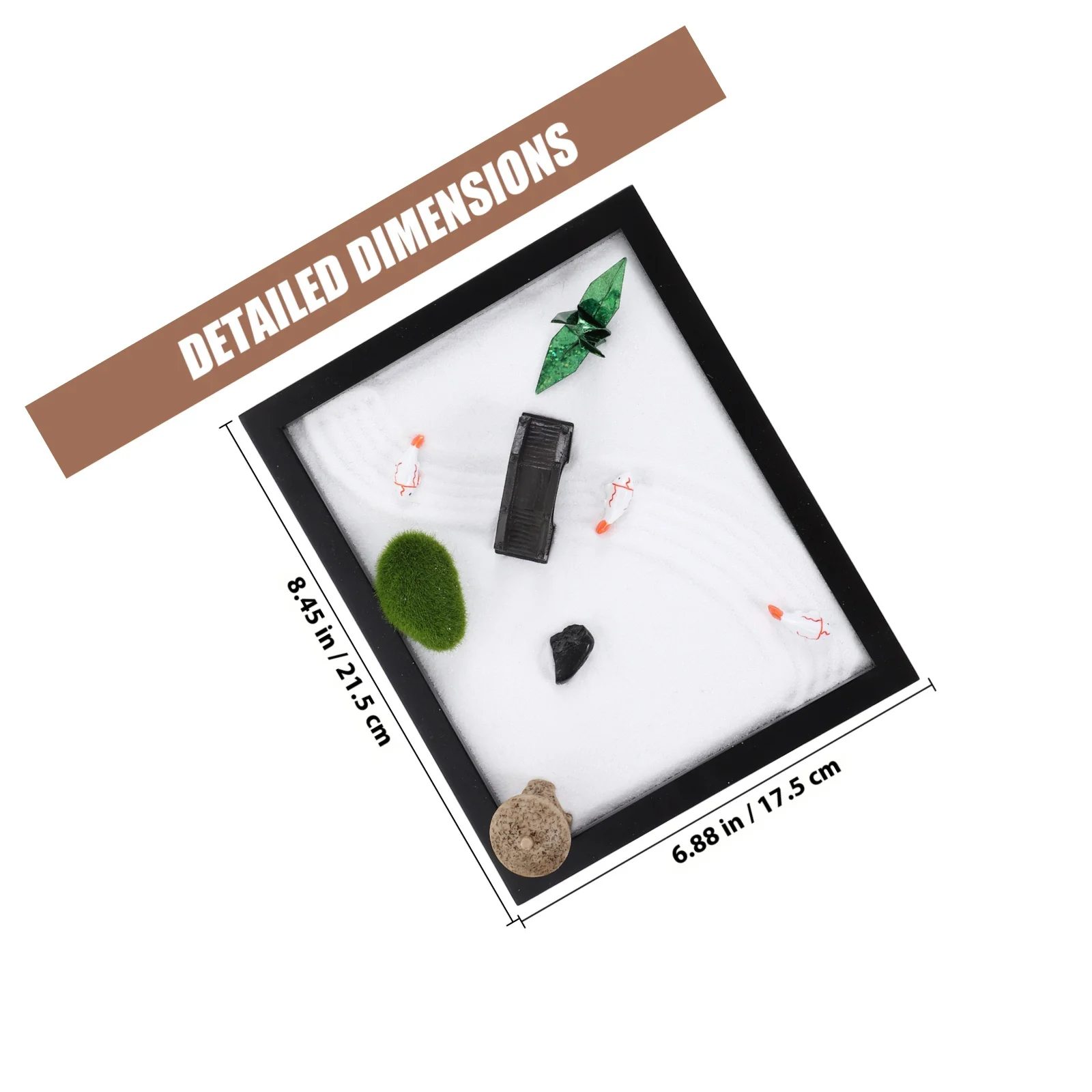 Mini Sandbox Kit Black Sand Table For Desktop Zen Garden Miniature Landscape Meditation Decor Fidget Home Desk Accessory