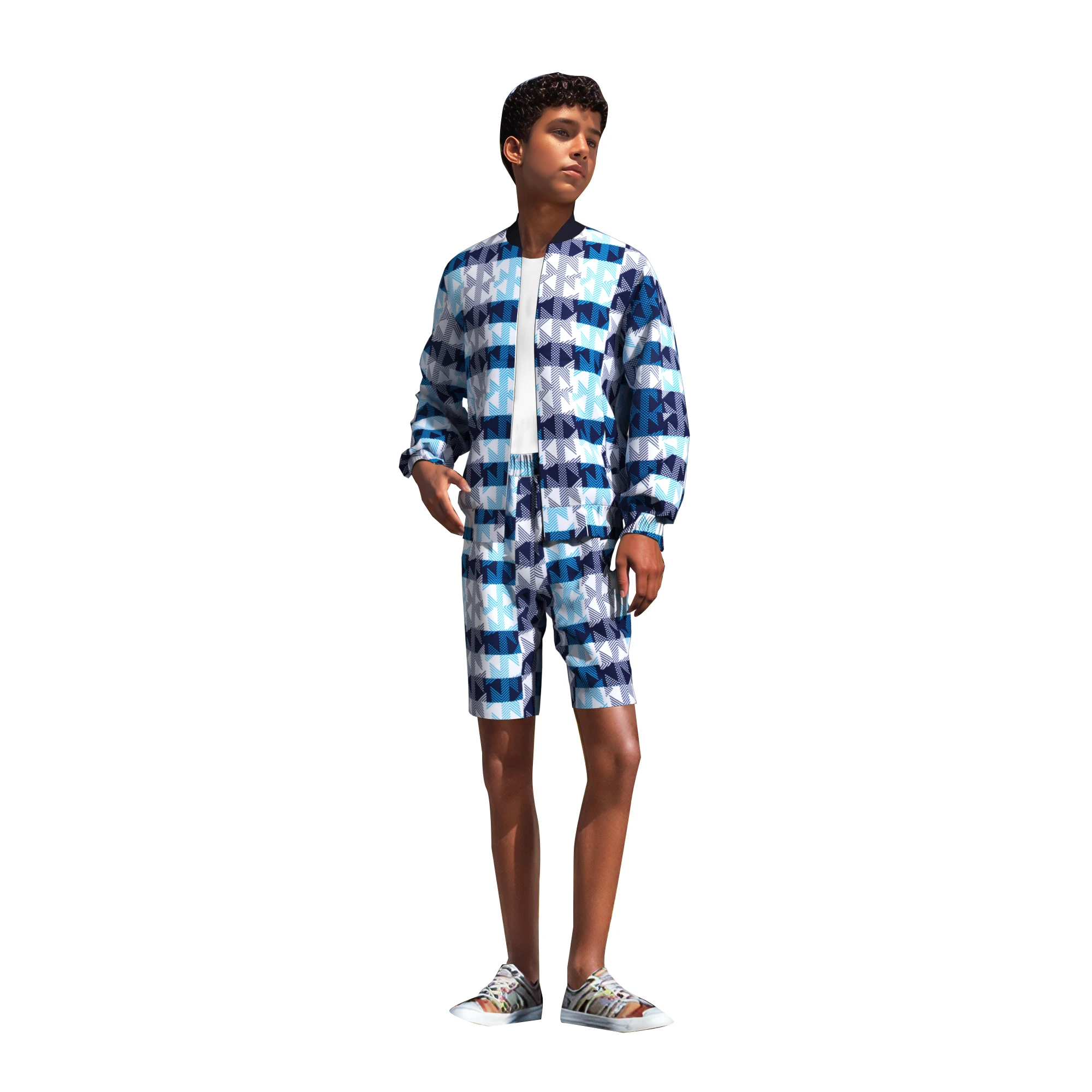 

2Pcs Boys Batik Jacket Shorts Set Cotton Ethnic OutfitsTraditional Print Novelty Kids Clothes Unique Casual Daily Wear WYT865