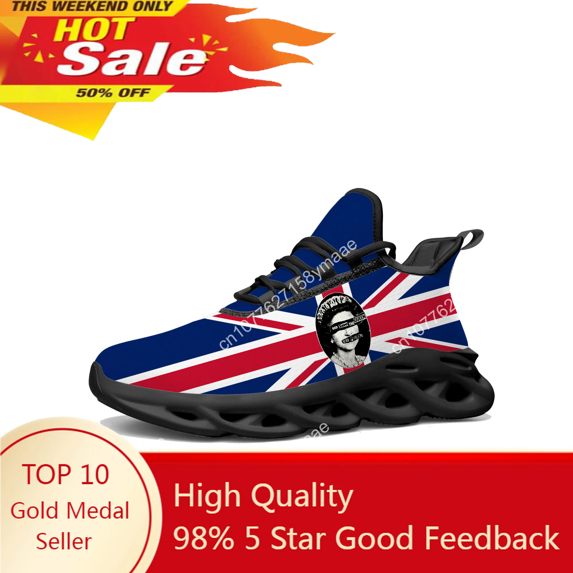 Sex Pistols Flats Sneakers Mens Womens Sports Running Shoes High Quality God Save The Queen Sneaker Shoe Lace Up Mesh Footwear