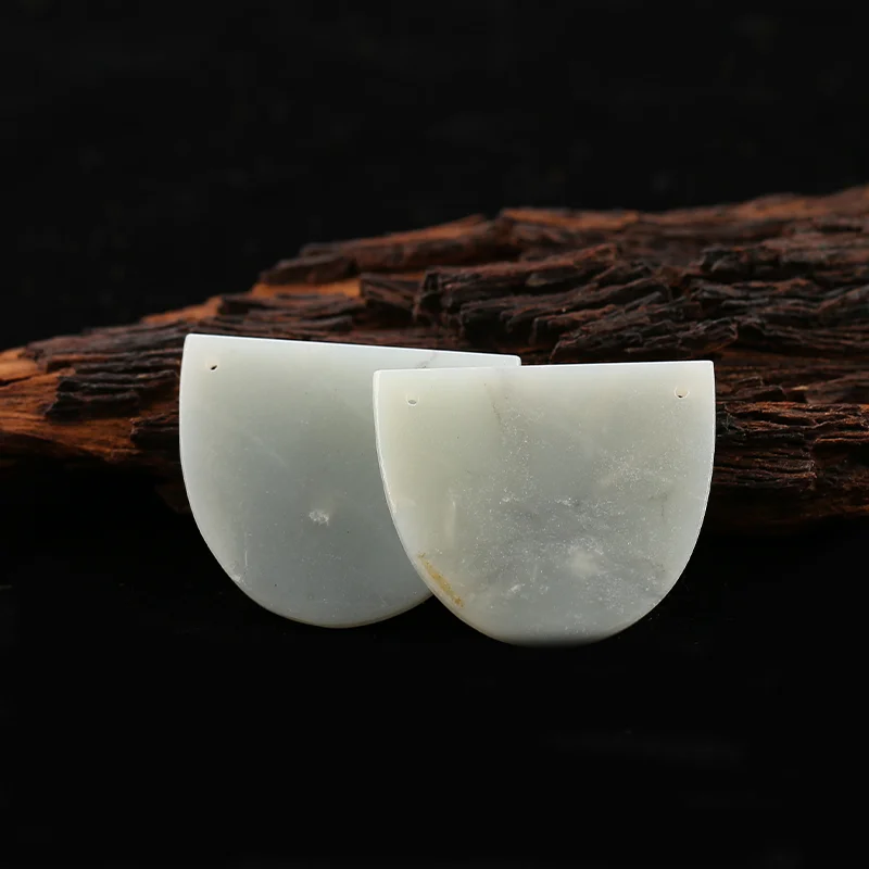 Natural Green Aventurine Semicircle Faceted Earrings Beads For Jewelry Making, Fashion DIY Earring Stone Jewelry