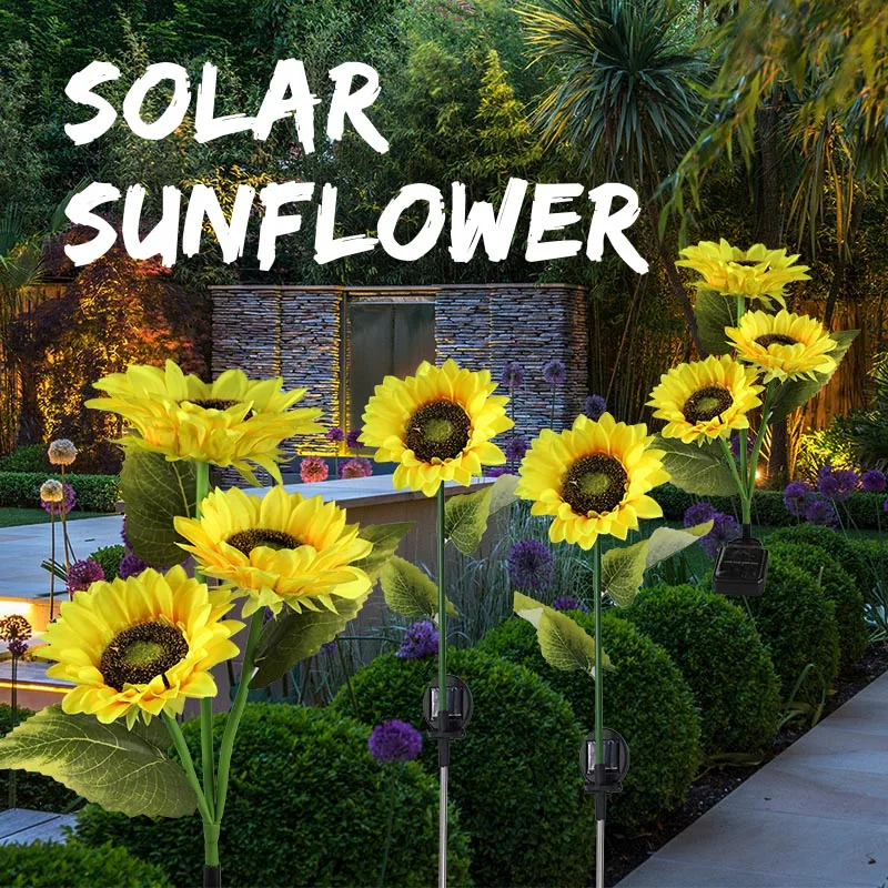 

1/2pcs LED Solar Sunflowers Garden Decoration Flower Light Lawn Lamp Waterproof Landscape Light Home Decorative Solar Lantern