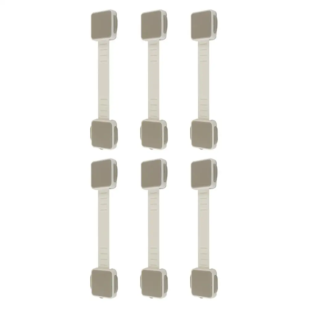 

6 Pcs Safety Locks Anti-pinch Cabinet Door Fridge Refrigerator Baby Proofing ABS Plastic Toddler Drawer Lock Straps Child
