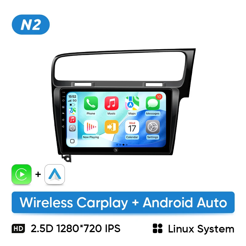 Ainavi Car Radio For Volkswagen VW Golf 7 MK7 RHD 2012 2013 2015 2017 2019 2021 Carplay Android Auto Car Multimedia Player 2 Din image 3