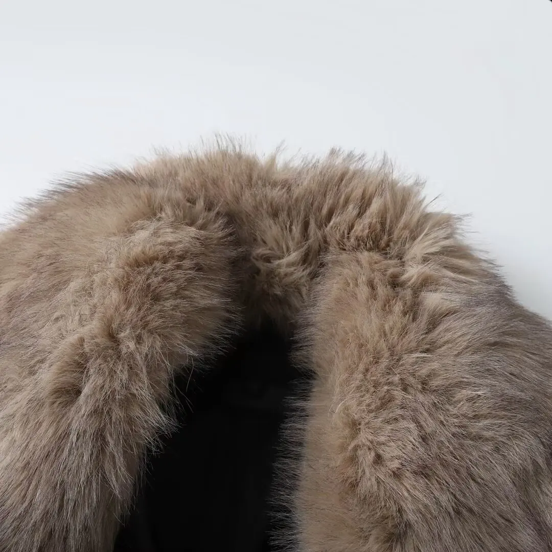 DiYiG WOMAN 2025 Winter New fashion winter new artificial fur detachable neckline imitation leather jacket coat Outerwear Mujer