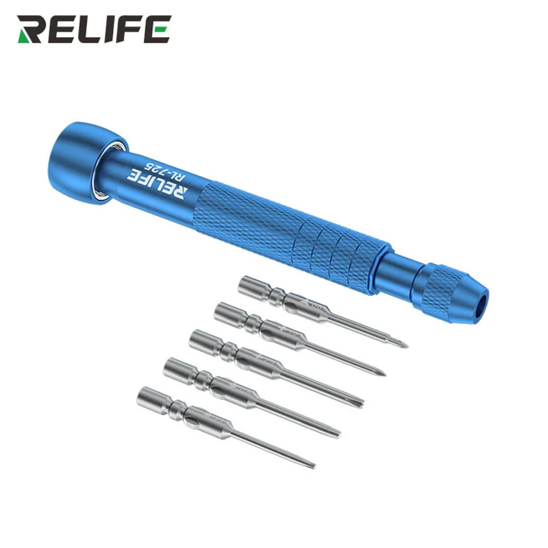 

RELIFE RL-725 6 in 1 Screwdriver Kit With S2 Steel Bits Adjustable Torque For Mobile Phone Opening Disassembly Repair Tools