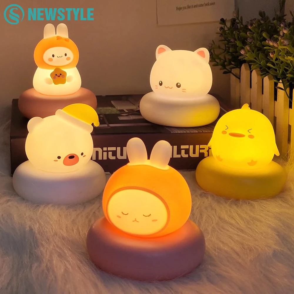 Lovely LED Night Light for Kids 3 Level Dimmable Nursery Sleeping Nightlight  Touch Sensor Beside Lamp for Toddler Decor