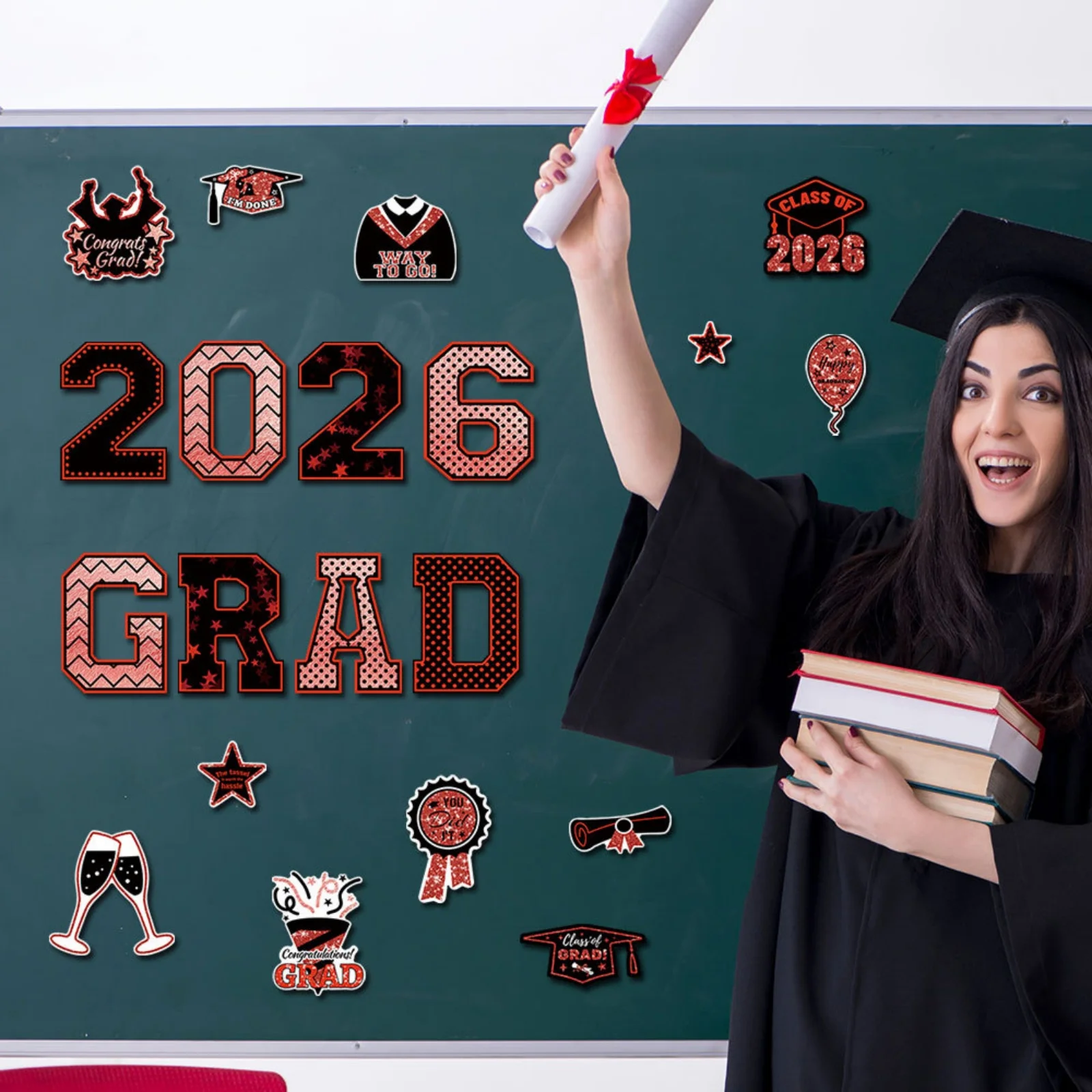 20 Pcs Graduation Car Magnets, Graduation Car Decoration Sticker Congrats Grad Magnet Magnetic, Refrigerator Decal For Grad