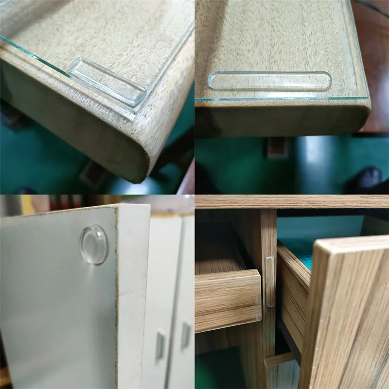 1 Sheet Silent Self-Adhesive Transparent Silicone Furniture Protection anules Anti-Colion Cuioning Soft Rubber Table Leg Pads