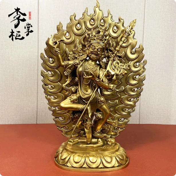 36CM Tibet Goddess Mother Dakini Vajravarahi Buddha Copper Statue