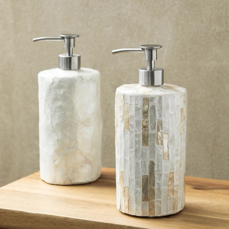 French Cream Wind Shell Ceramic Emulsion Bottle Bathroom Bath Bottle Press Sub-bottle High-grade Decorative Ornaments