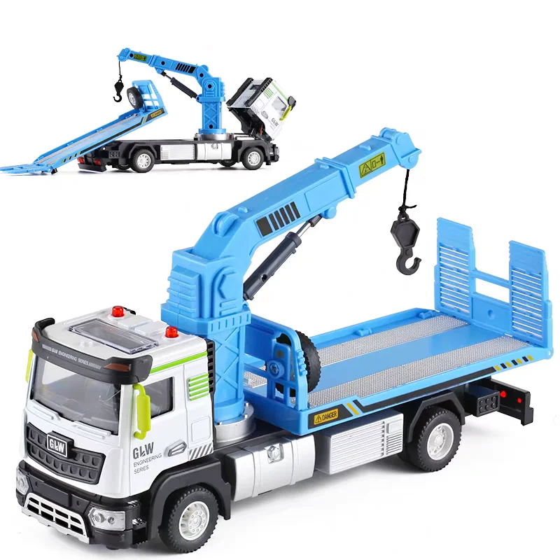 Voiture de sauvetage en alliage et plastique moulé sous pression 1:40, modèle d'ingénierie, son et lumière, Collection de véhicules de jeu, jouets cadeaux pour enfants