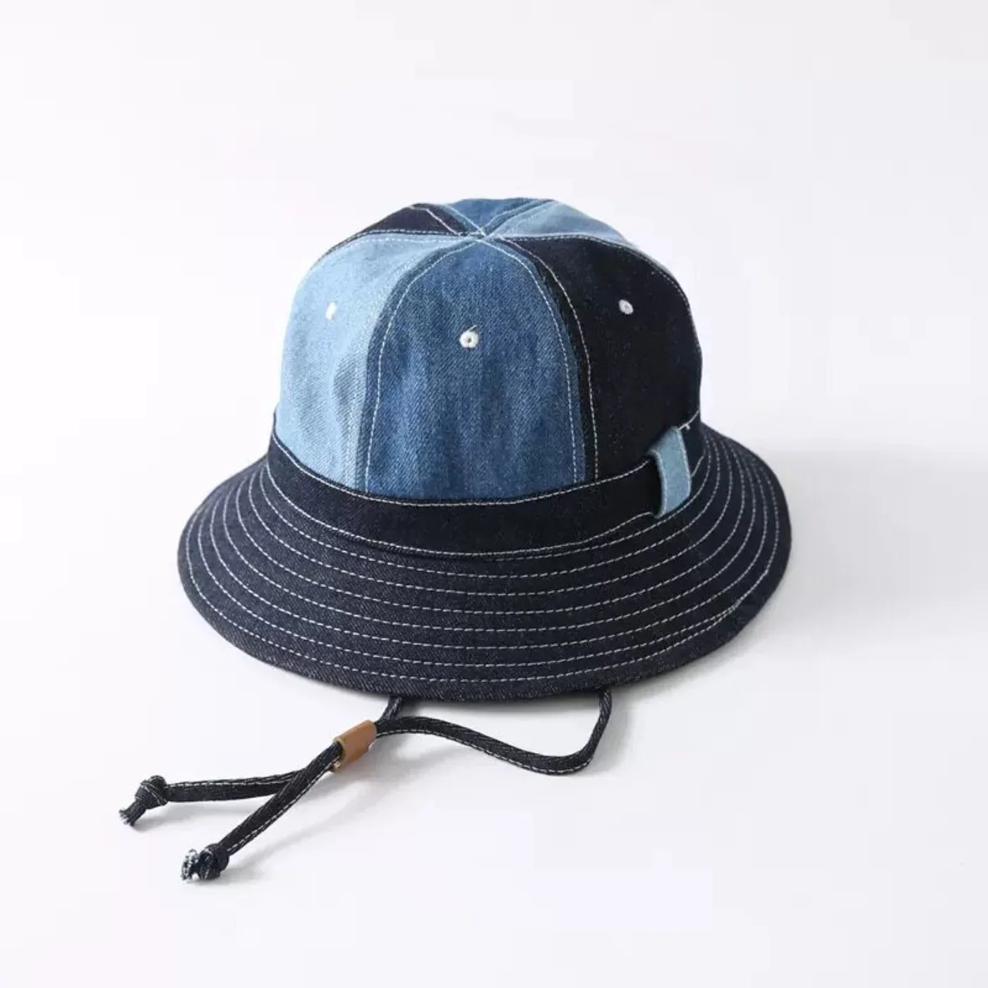 Cowboy Fisherman Hat with Dome Splicing Basin Cap Adjustable Sun Shading and Sun Protection for Both Men and Women