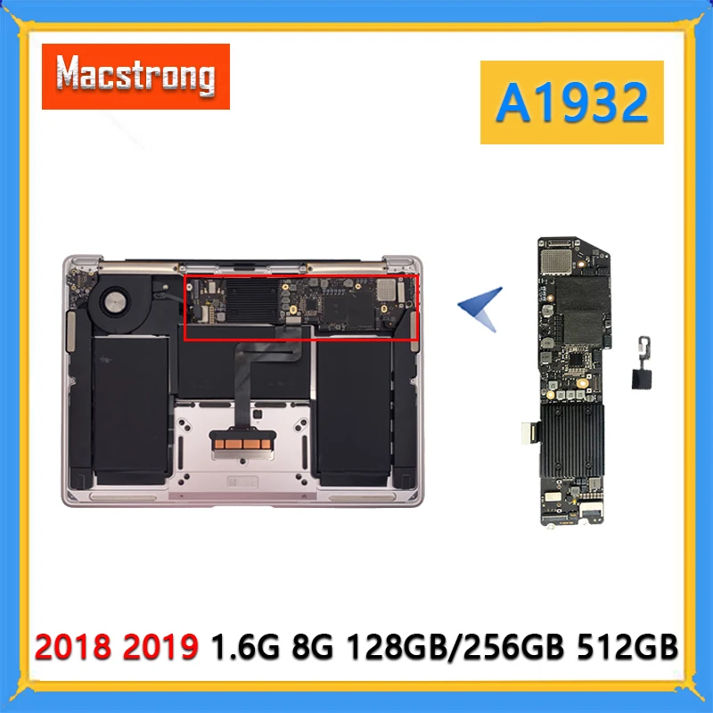 

A1932 Motherboard 820-01521-A for Macbook Air 13.3” A1932 Logic Board with Touch ID Core i5 1.6 GHz 8GB 128GB/256GB 2018 2019