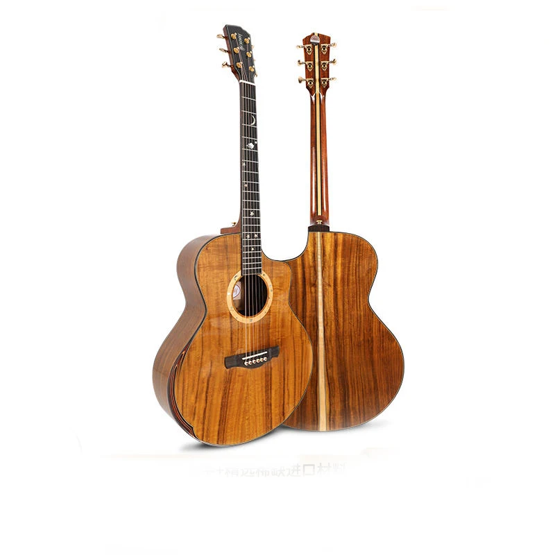 Wholesale 41 Inch Acacia Wood Panel Ebony Headstock 6 String Glossy Folk Acoustic Guitar for Adult