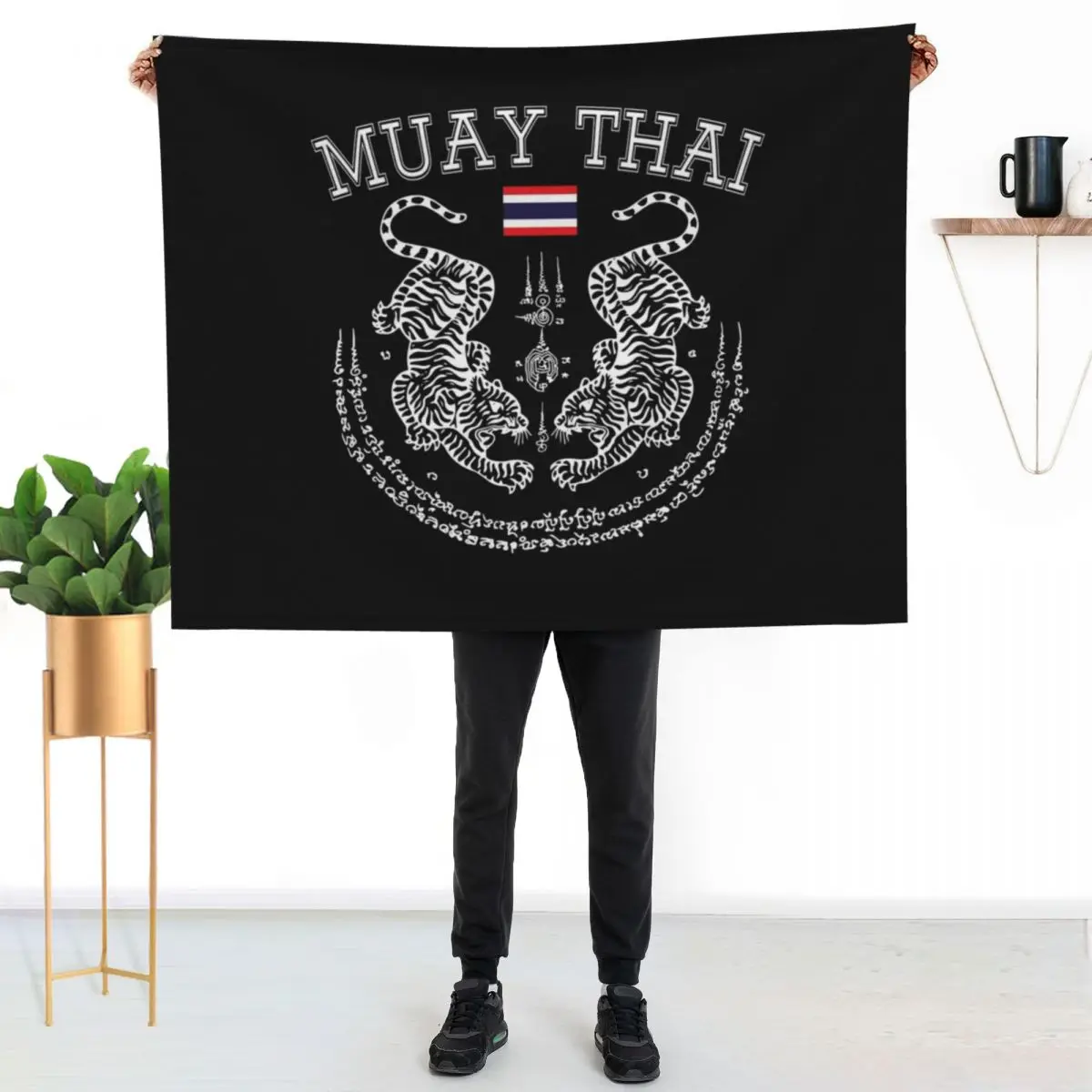 

Muay Thai Men Kickboxing Men Women Kid - Toi Muay Thailand Throw Blanket Cozy Napping Blanket Gift for Mom Dad