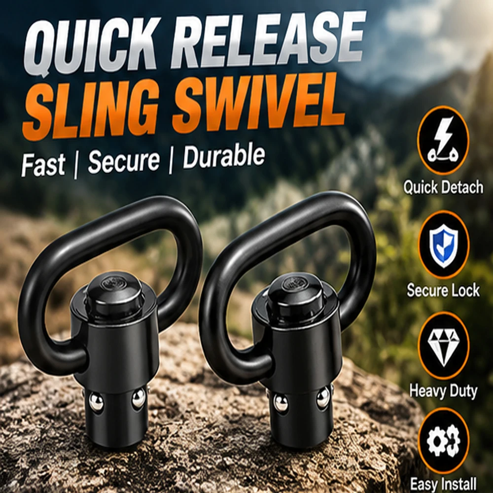 2Pcs Quick Release Sling Swivel Mount Strap Mount Adapters, 360° Rotating Attachment Buckles for Outdoor Bags and Equipment