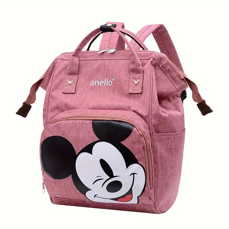 Disney Mickey Mouse Backpack For Women Girl Large Capacity Durable Travel Bag Waterproof Student Schoolbag Insulation Bag