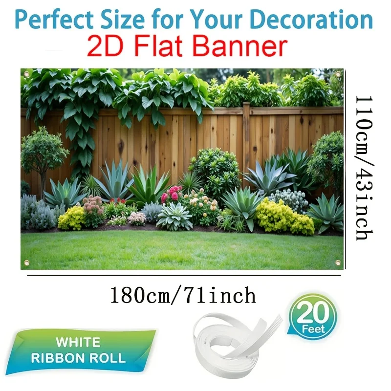 2D-Planarbanner, 1 Stück, farbenfrohes Gartenlandschafts-Zaunbanner – Geschenk für Outdoor-Partys und Festivals – Detail 6
