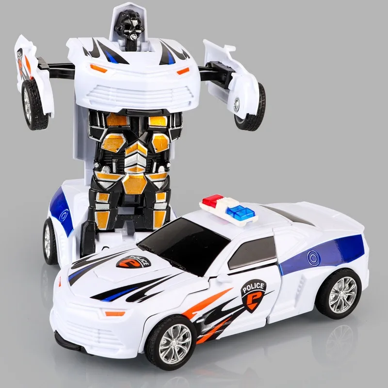 2-in-1-Ein-Tasten-Verformungsauto, Spielzeug, automatische Transformation, Roboter, Kunststoffmodell, Kollisionstransformung, lustige Druckguss-Spielzeug, Kindergeschenke