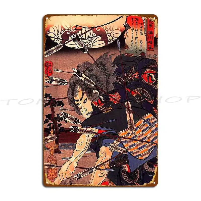 Utagawa Kuniyoshi Clering Water At Horikawa 19Th Century Metal Plaque Poster Living Room Club Design Party Iron Tin Sign Poster