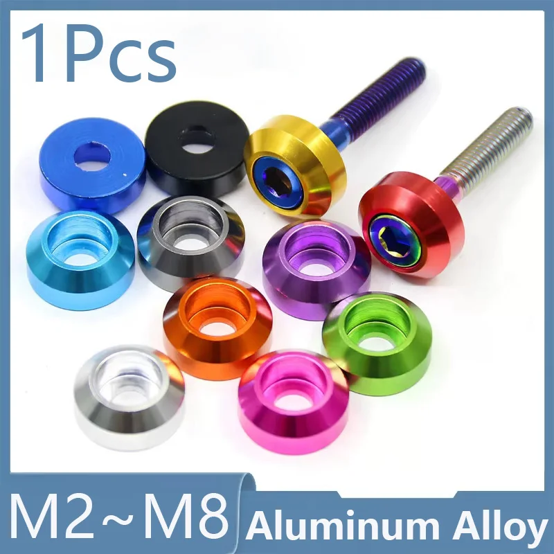 2Pcs Cap Head Aluminum Washer M2 M2.5 M3 M4 M5 M6 M8 Colorful Aluminum Alloy Cap Head Gasket Washer Ffor RC Parts