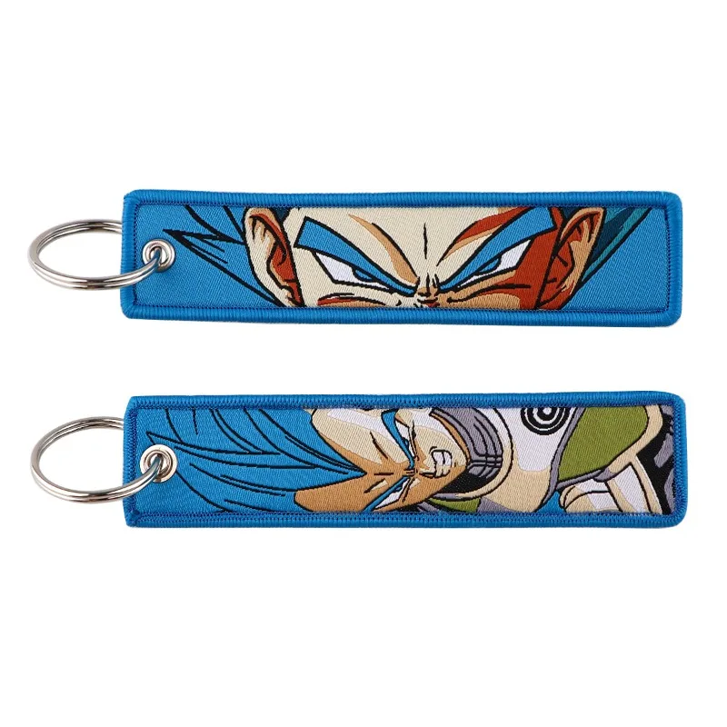 Anime 1Pcs Dragon Ball Z Embroidered Keychain Tags Son Goku Vegeta Broly Jet Tag Keyring for Car Keys Backpack Accessories - view 6