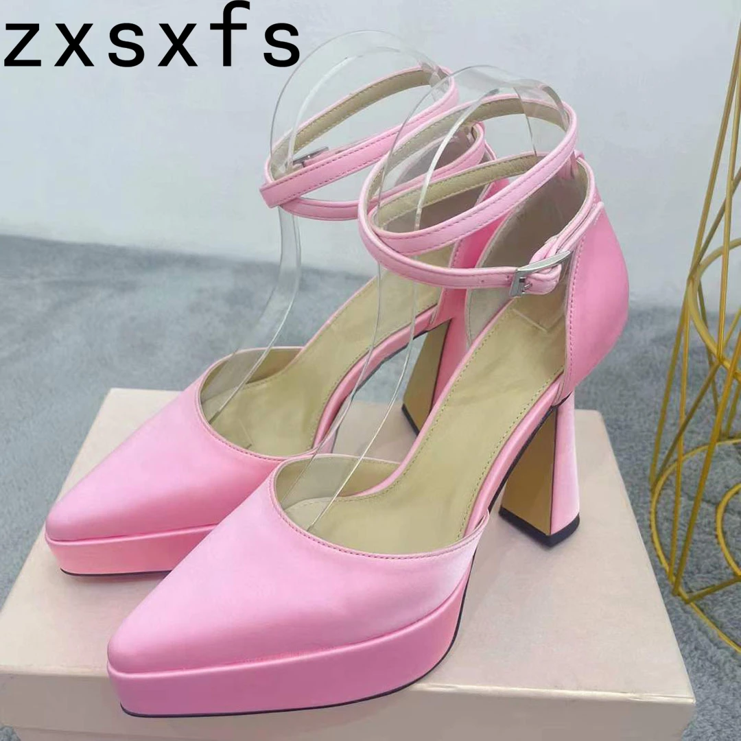 

Summer New Platform High Heel Sandals Woman Gladiatus Sandals Sexy Point Toe Luxury Fashion Week Party Shoes Mujer Wedding Shoes