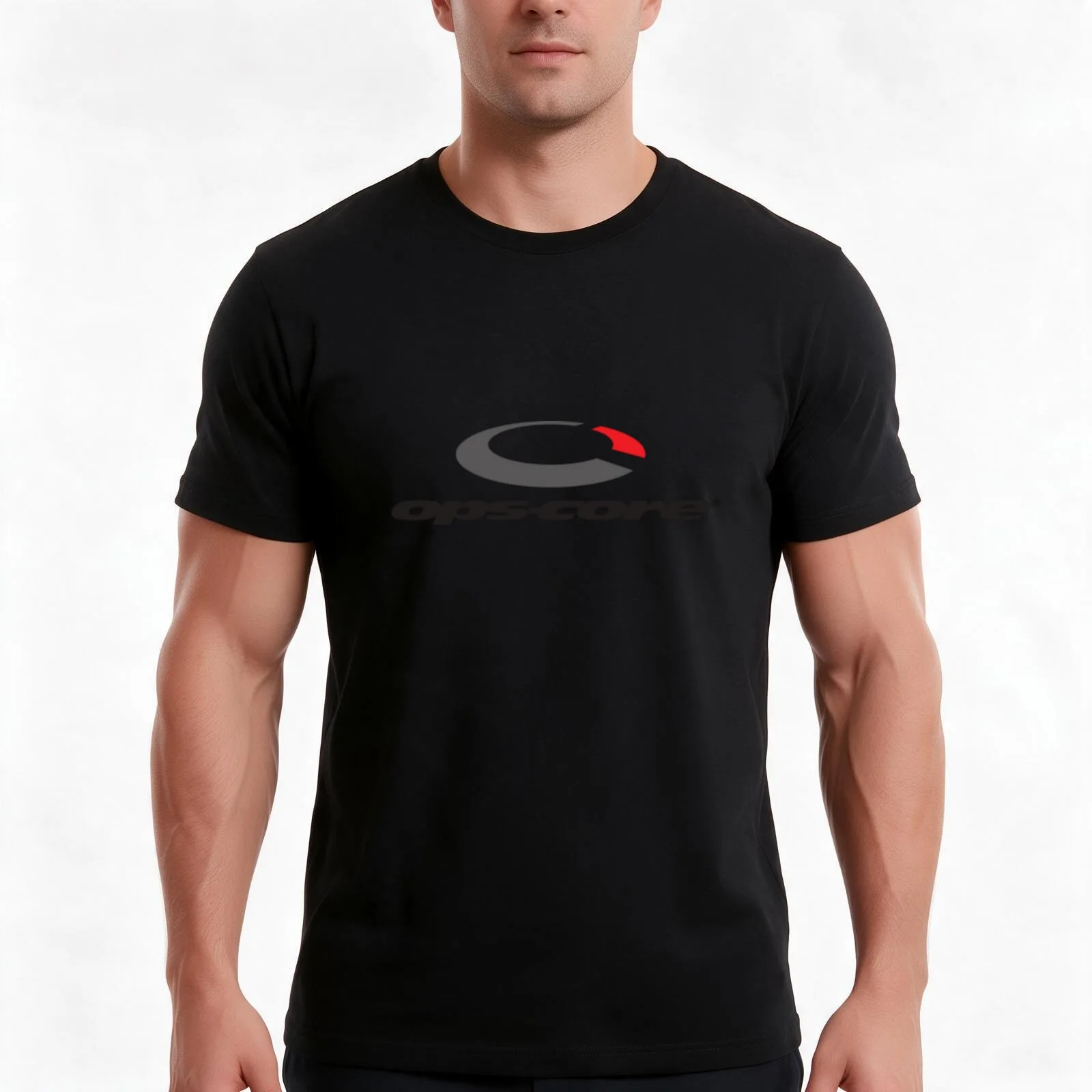 Ops-Core T-Shirt, Summer Casual Cotton Tee, Oversized Streetwear Tops, Vintage Graphic Print, Loose Fit Short Sleeve