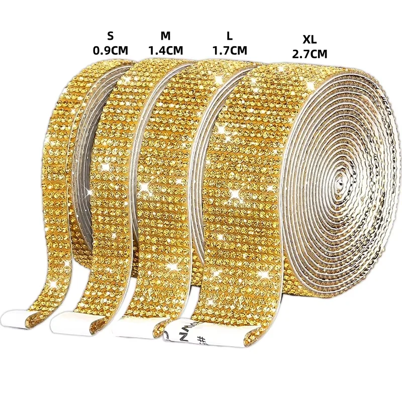 1Yard Self Adhesive Rhinestone Sticker Crystal Diamond Ribbon DIY Rhinestone Ribbon for Clothes Shoes Car Phone Home Decoration