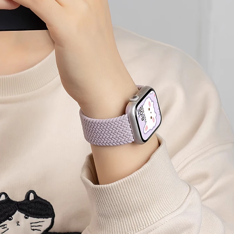 

Поп-плетеный одиночный ремешок для Apple Watch Band 45 мм 49 мм 44 мм 42 мм 41 мм 40 мм Нейлоновый браслет Correa IWatch Series 9 7 SE 6 8 5 Ultra