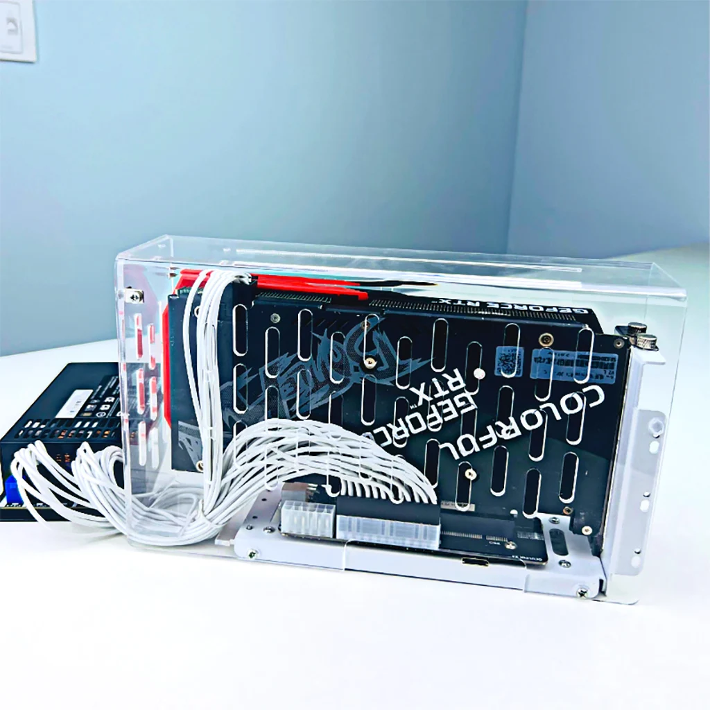 EGPU Laptop Externe Grafikkarte Metallhalterung + Acrylrahmen Videokarten GPU-Dock-Halter für Oculink Externes PC-Gehäuse – Detail 15