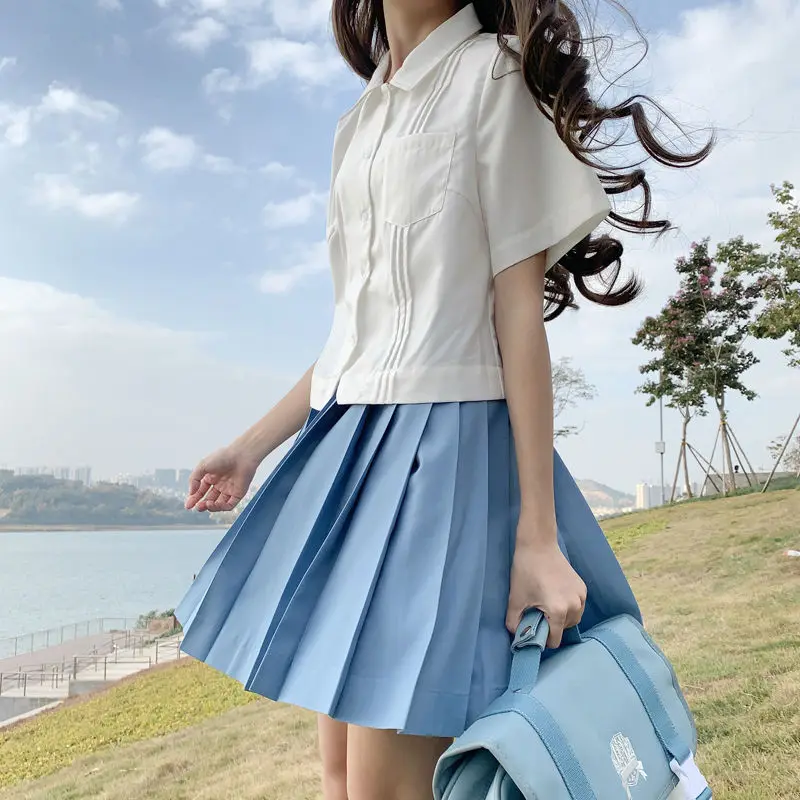 Bianco ort Sve Chiffon JK School Sle irt Donna Estate Faionable Versatile Top di piccole dimensioni Coreano Sle Loose Fit