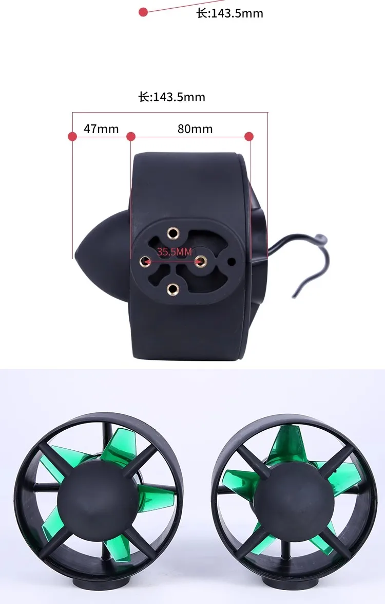 Propulsore subacqueo 24V-48V ROV Barca da pesca Kayak Diving Robot Propulsore 800W