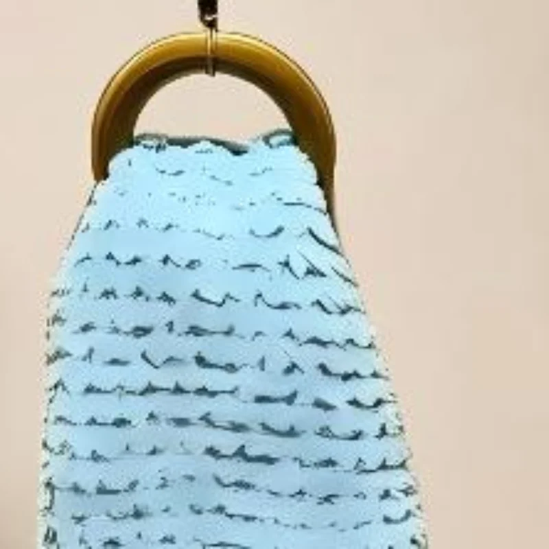 Decorative Beaded Towel Hanger With Wooden Ring Practical Design, Portable For Bathroom Kitchen